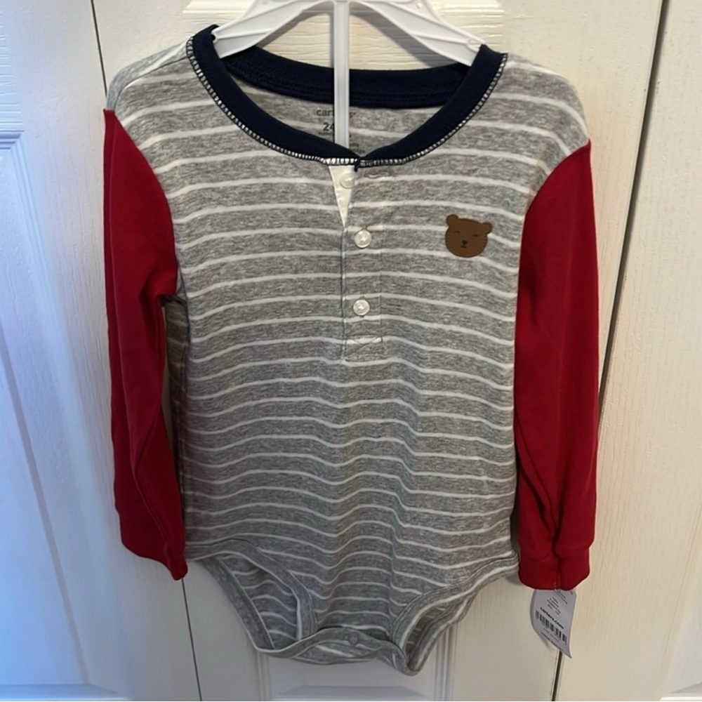 Carter's Bodysuits, Long Sleeve Teddy Bear Logo Size 2T NWT
